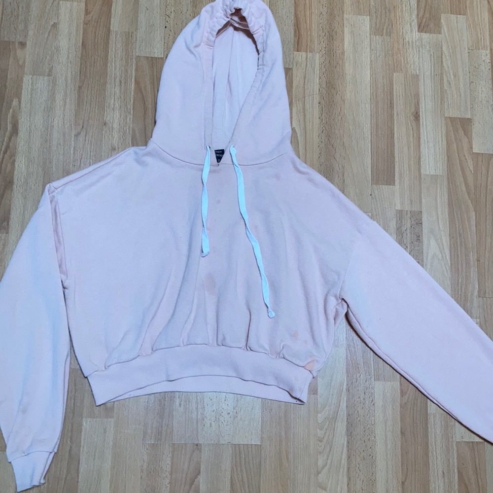Pink cropped hoodie